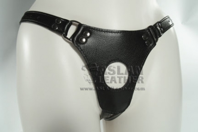Jaguar Slim Leather Strapon Harness by Aslan